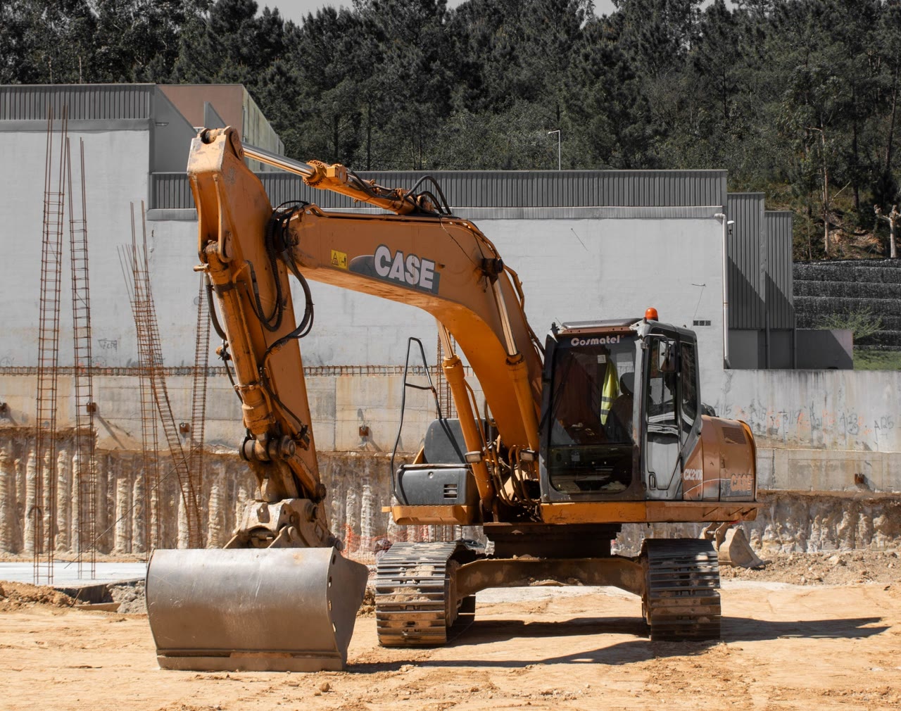 Excavator working on a construction site
