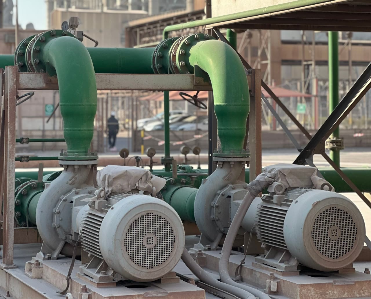 Industrial pumps and pipework